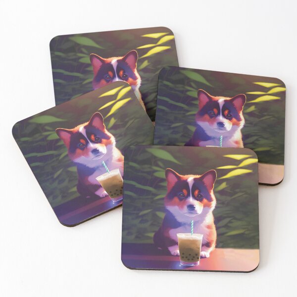 Item preview, Corgi with boba bubble tea designed and sold by akwl-design.