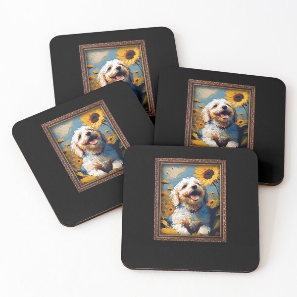 Item preview, Cavachon Sunflower Painting Adorable Dog designed and sold by rafaeltto.
