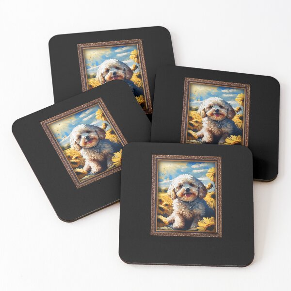 Item preview, Cavachon Sunflower Painting Adorable Dog designed and sold by rafaeltto.