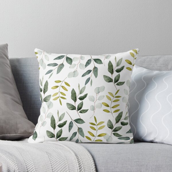 Item preview, Leaves Pattern in Green and White designed and sold by Nature Hues.