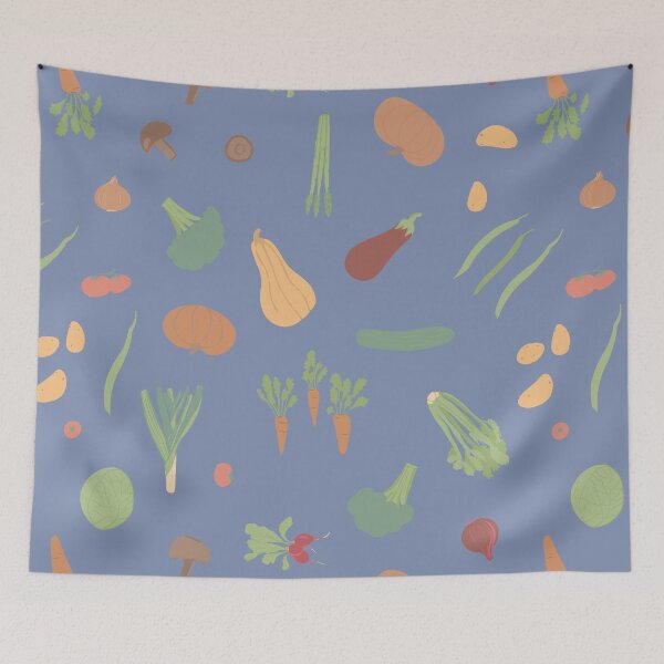 Item preview, Fruit and Vegetables on Purple, a fun gardening or foodie gift designed and sold by sassykea.