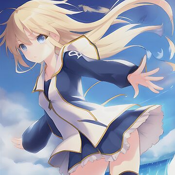 3d blond hair anime girl, showing back with her long hair blowing in the  wind, casting spell with magic circle against bokeh lid night sky : r/dalle2