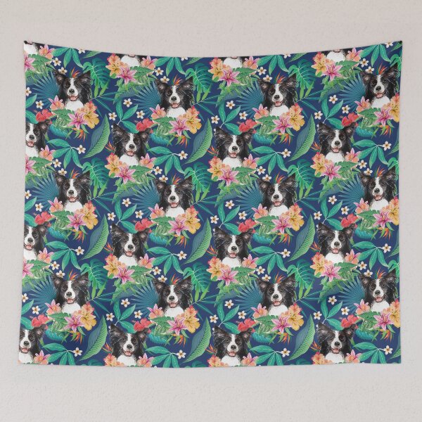 Item preview, Tropical Black White Border Collie 2 designed and sold by lulupetart.