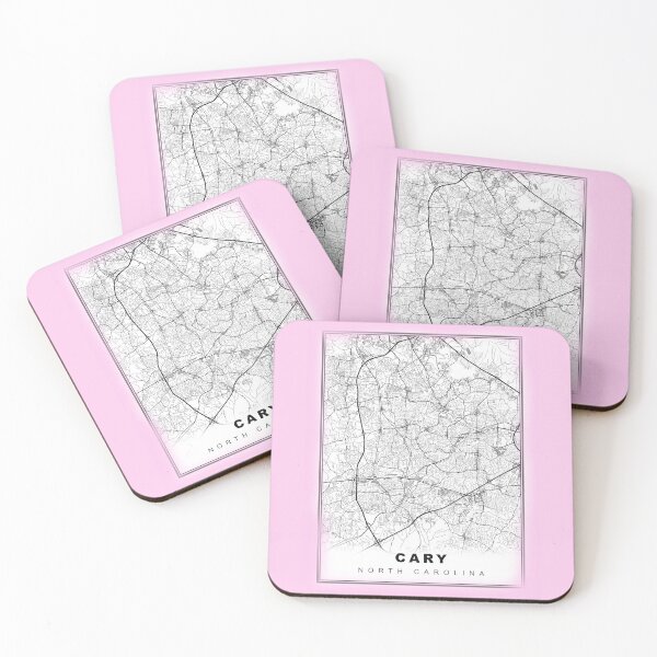 Item preview, Minimalist Pastel Pink Cary Map designed and sold by Tamas Das.