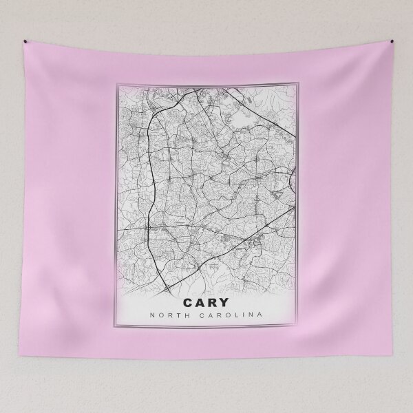 Item preview, Minimalist Pastel Pink Cary Map designed and sold by Tamas Das.