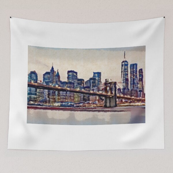 Item preview, Watercolor of Manhattan Skyline - © Doc Braham; All Rights Reserved designed and sold by BritishYank.