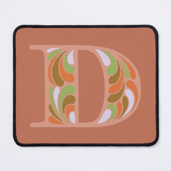 Item preview, Letter D Fancy Monogram Hippie Initial Terracotta designed and sold by everything4eva.