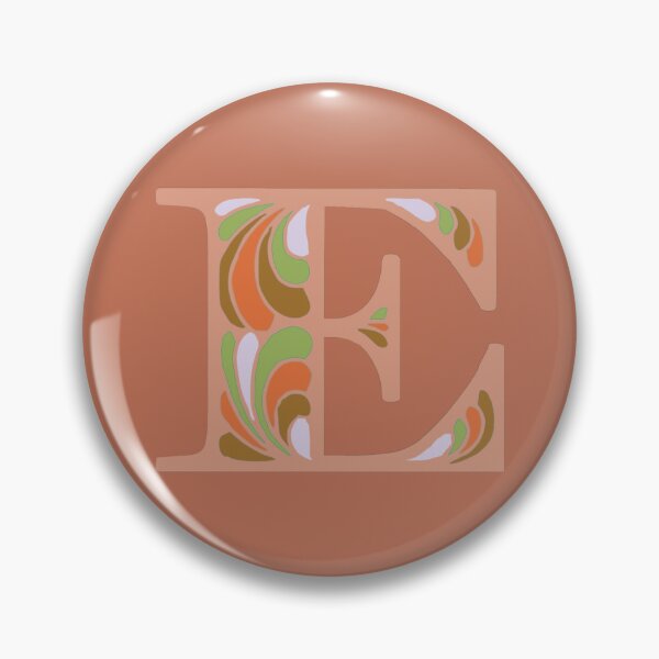 Item preview, Letter E Fancy Monogram Hippie Initial Terracotta designed and sold by everything4eva.