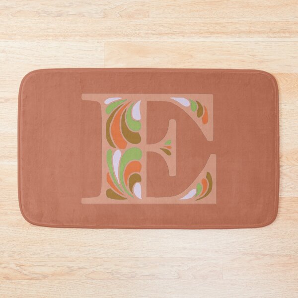 Item preview, Letter E Fancy Monogram Hippie Initial Terracotta designed and sold by everything4eva.