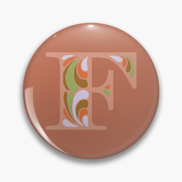 Item preview, Letter F Fancy Monogram Hippie Initial Terracotta designed and sold by everything4eva.