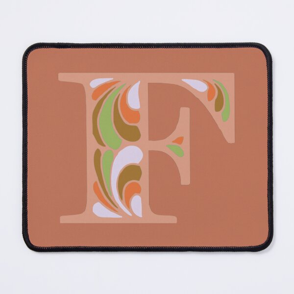 Item preview, Letter F Fancy Monogram Hippie Initial Terracotta designed and sold by everything4eva.