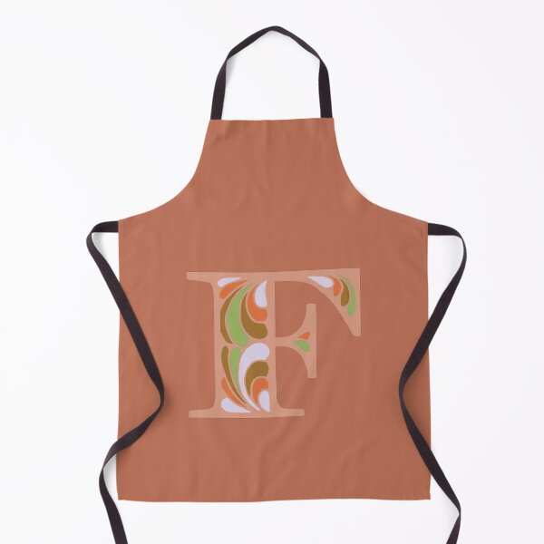 Item preview, Letter F Fancy Monogram Hippie Initial Terracotta designed and sold by everything4eva.