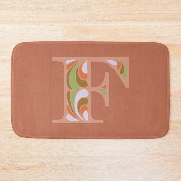 Item preview, Letter F Fancy Monogram Hippie Initial Terracotta designed and sold by everything4eva.