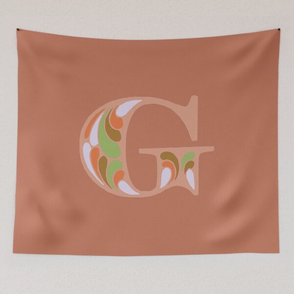 Item preview, Letter G Fancy Monogram Hippie Initial Terracotta designed and sold by everything4eva.