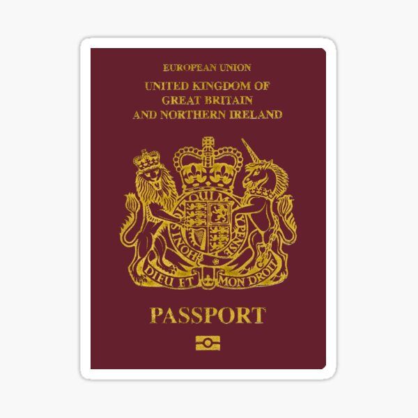 NDVH EU UK Passport Sticker