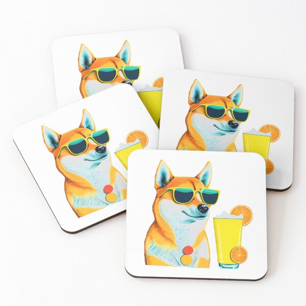 Item preview, Funny Shiba Inu Design Sticker Dog Tropical Summer Vacay Mode Vacation designed and sold by reddrive88.