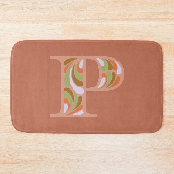 Item preview, Letter P Fancy Monogram Hippie Initial Terracotta designed and sold by everything4eva.