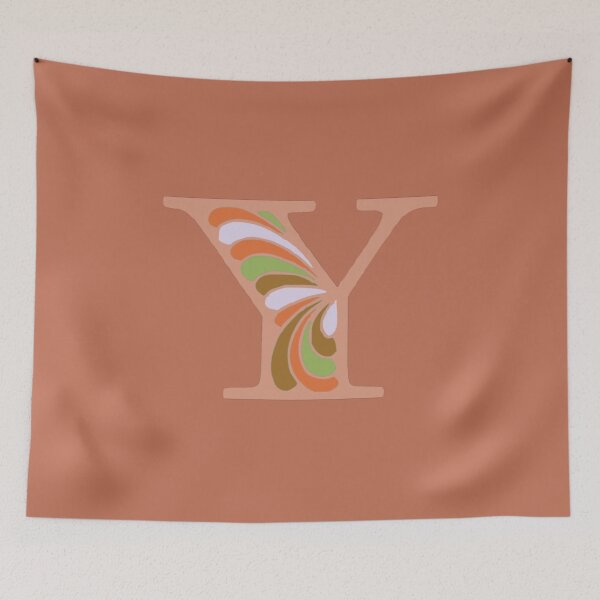 Item preview, Letter Y Fancy Monogram Hippie Initial Terracotta designed and sold by everything4eva.
