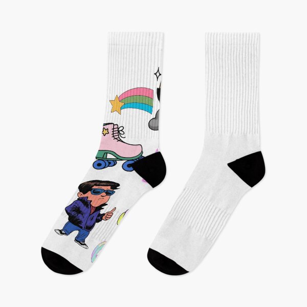 Item preview, Colorful Skating Under a Sun and Rainbow with Cool Boy Vibes and Hype Music in Headphones designed and sold by 7xShirt1.