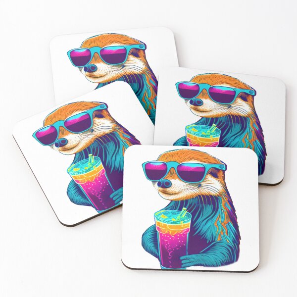 Artikelvorschau, Lustiger Seeotter-Design-Aufkleber Tropical Summer Vacay Mode Vacation entworfen und verkauft von reddrive88.