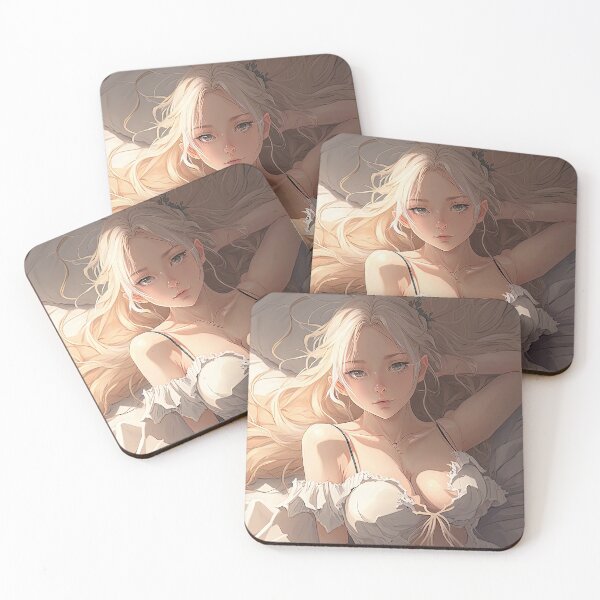 Item preview, Hot anime chick laying in bed designed and sold by Poisoner Art.