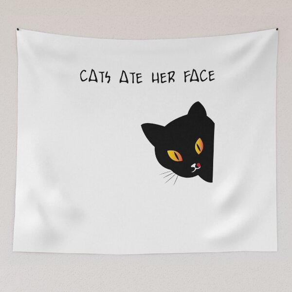 Item preview, CATS ATE HER FACE BLACK TEXT designed and sold by 007leon.