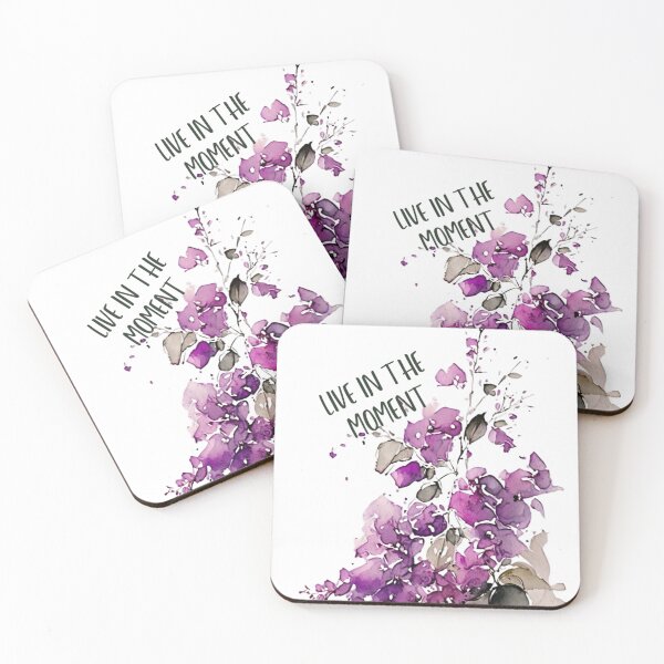 Item preview, Live in the Moment Quote Art designed and sold by ArtfulAmbitions.