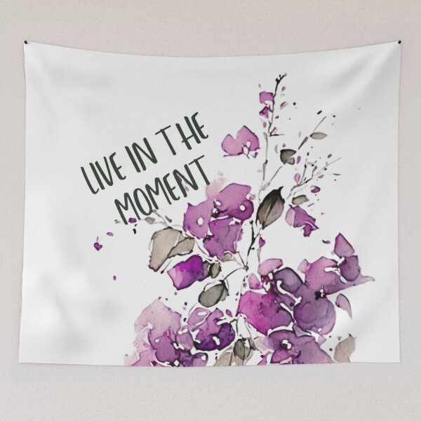 Item preview, Live in the Moment Quote Art designed and sold by ArtfulAmbitions.