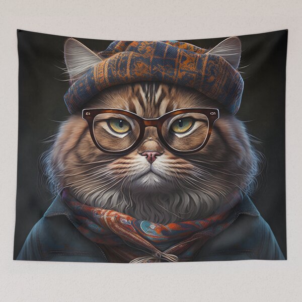 Item preview, Hipster Cat designed and sold by AgitProPrints.