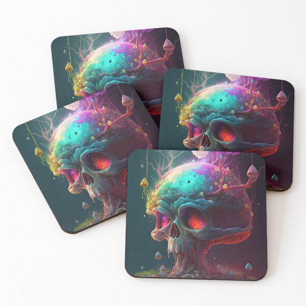 Artikelvorschau, Glühender Trippy-Schädel-Pilz entworfen und verkauft von SeedDesign.