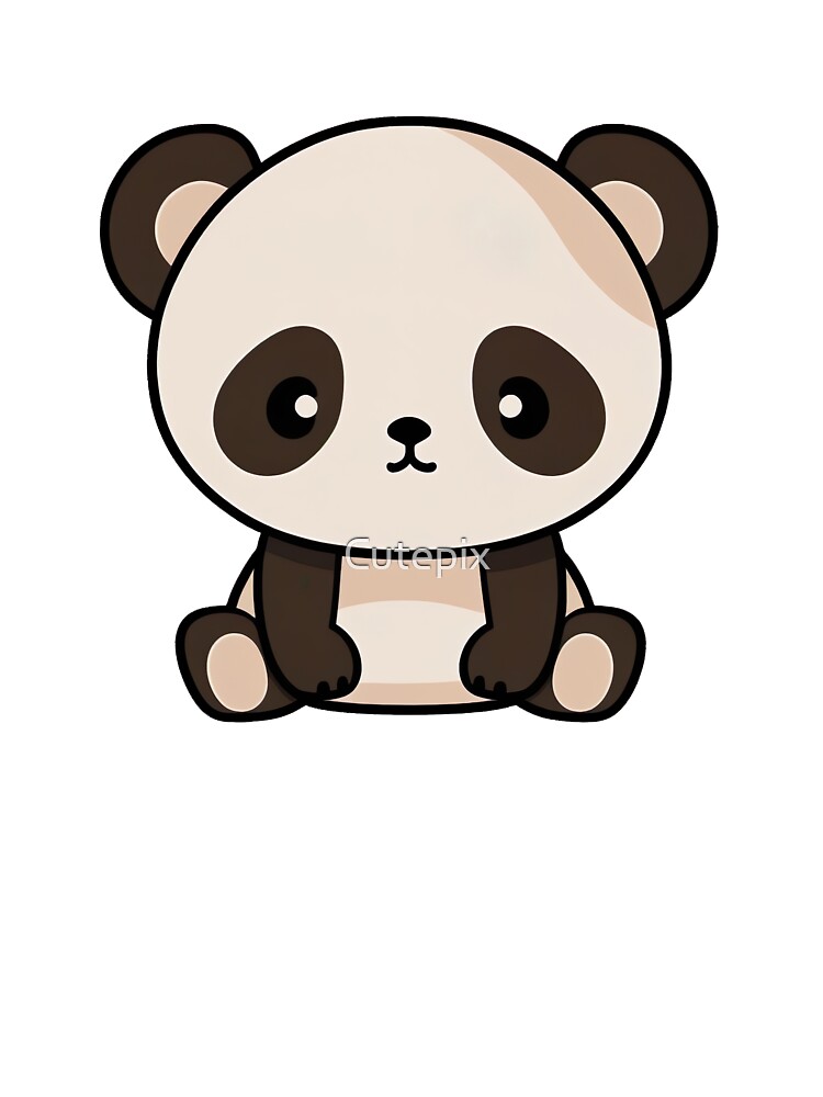 Cute Baby Panda Kawaii Chibi Hand drawn Illustration\