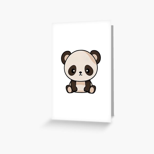 Cute Panda Kawaii Chibi Hand drawn Illustration | Greeting Card