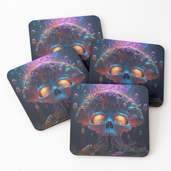 Artikelvorschau, Glühender Trippy-Schädel-Pilz entworfen und verkauft von SeedDesign.