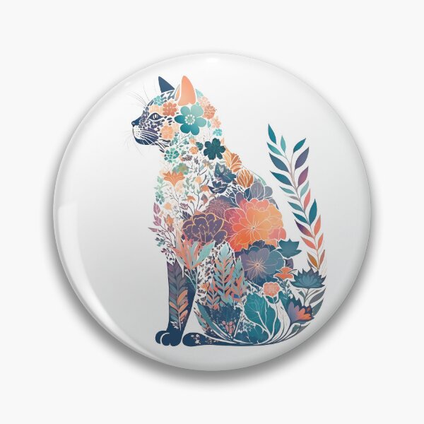 Artikelvorschau, Blumenkatze entworfen und verkauft von CustomPrintHub.
