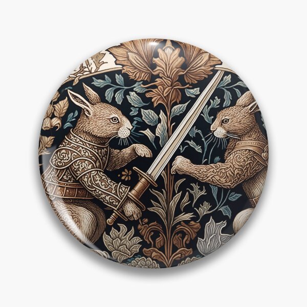 Item preview, Medieval Bunny Warriors, William Morris style designed and sold by ebrawne.