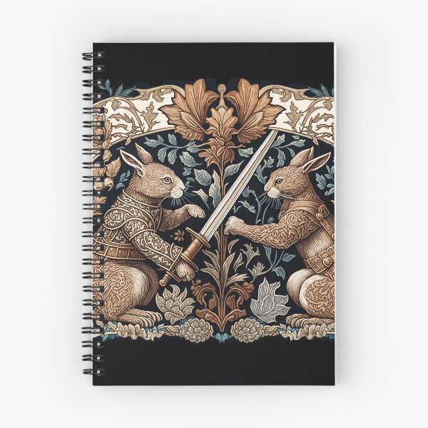 Item preview, Medieval Bunny Warriors, William Morris style designed and sold by ebrawne.