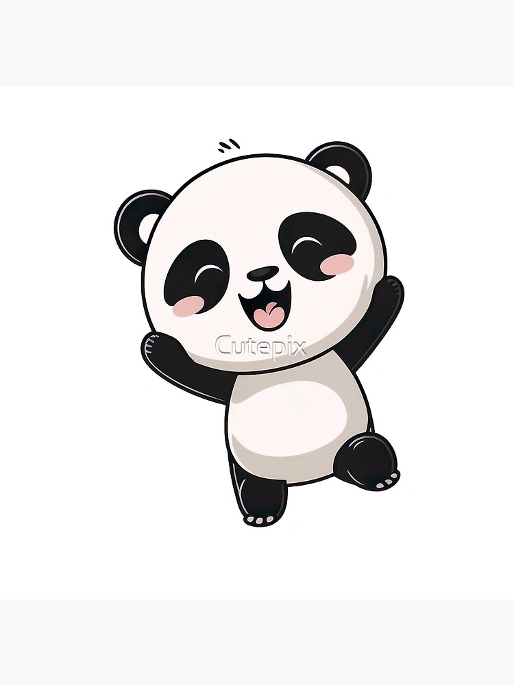 Panda Sitting Kawaii Chibi Graphic · Creative Fabrica