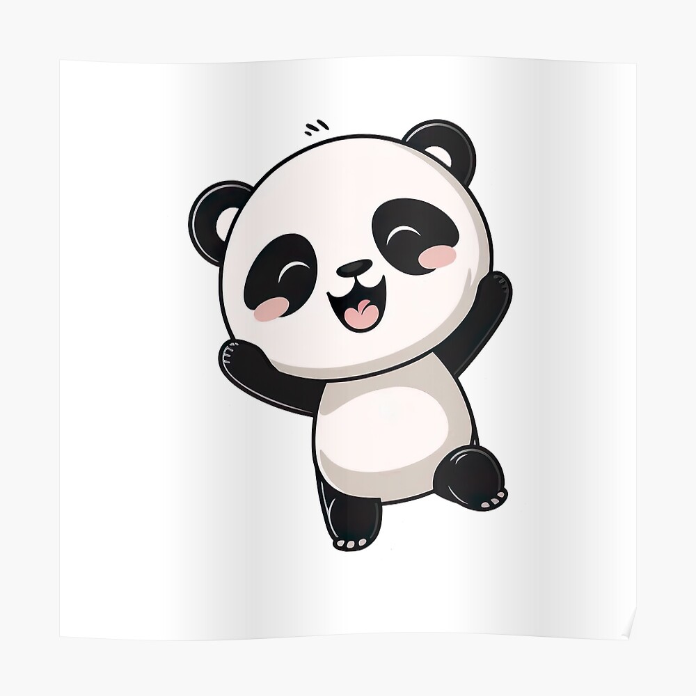 Cute Panda Kawaii Chibi Hand drawn Illustration\