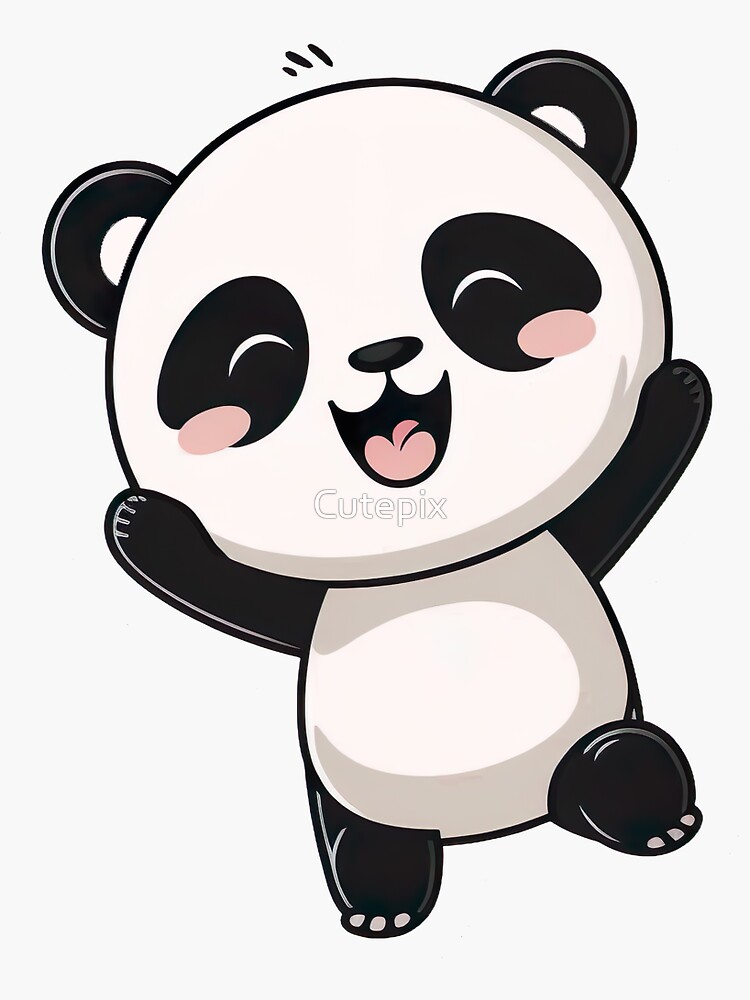 Cute Panda Kawaii Chibi Hand drawn Illustration\