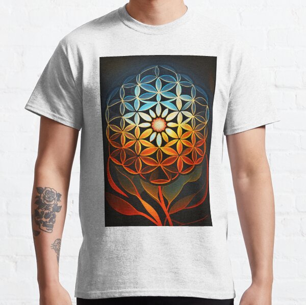 Flower of Life Shirt for Men Sacred Geometry Men's 