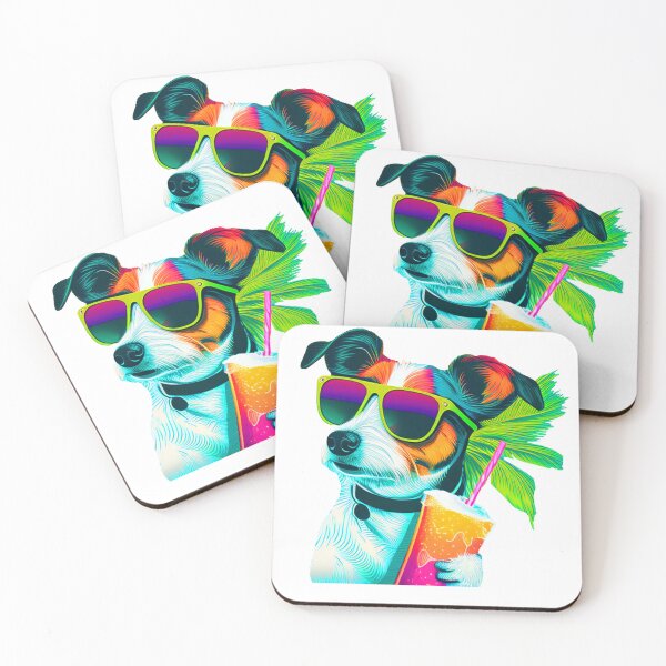 Item preview, Funny Jack Russel Terrier Design Sticker Dog Tropical Summer Vacay Mode Vacation designed and sold by reddrive88.