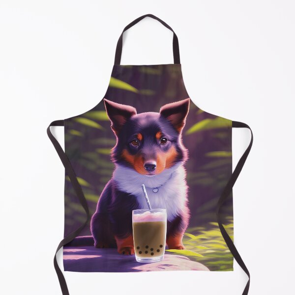 Item preview, Dachsund with boba bubble tea designed and sold by akwl-design.