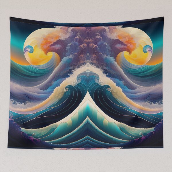 Item preview, Ocean Waves in pastel soft colors  designed and sold by Witsprings.