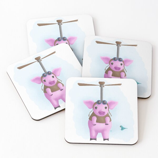 When Pigs Fly Coasters (Set of 4)