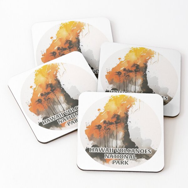 Item preview, Hawaii Volcanoes National Park Boho Watercolor Circle designed and sold by PikoApparel.