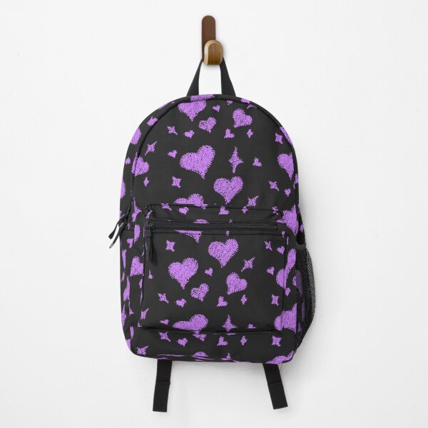 Item preview, Heart patterns purple on black designed and sold by Chaoticzarts.