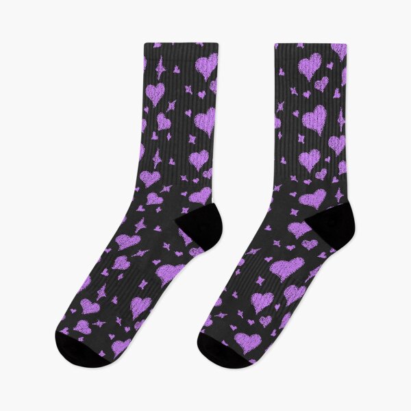 Item preview, Heart patterns purple on black designed and sold by Chaoticzarts.