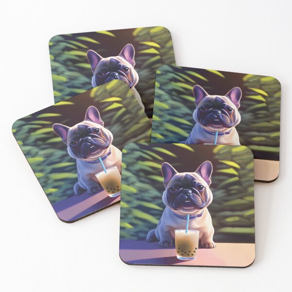 Item preview, French Bulldog Frenchie with boba bubble tea designed and sold by akwl-design.