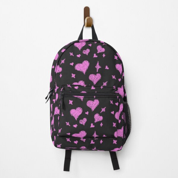 Item preview, Heart patterns pink on black designed and sold by Chaoticzarts.