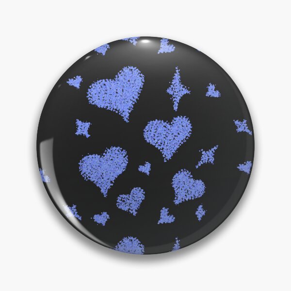 Item preview, Heart patterns ocean blue on black designed and sold by Chaoticzarts.